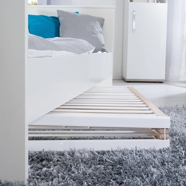 Biało-naturalne łóżeczko na kółkach 60x120 cm Fold up – Roba-image-1