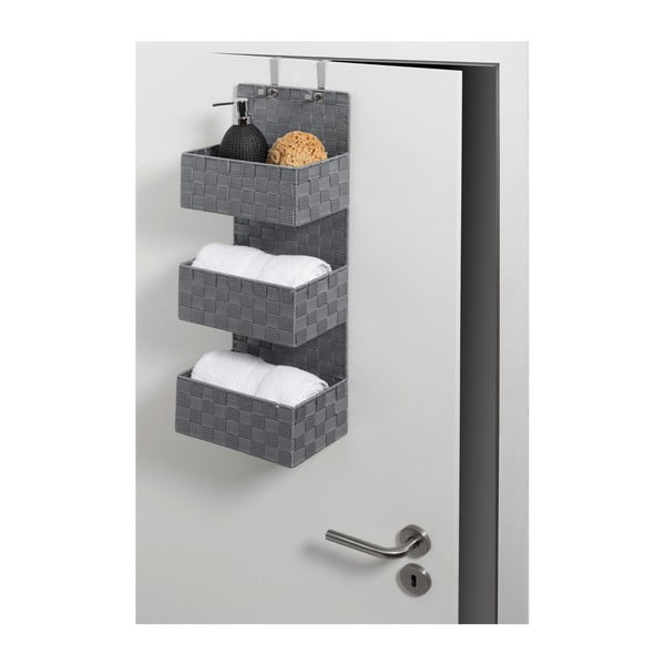Szary organizer wiszący z 3 półeczkami Wenko Adria-image-2