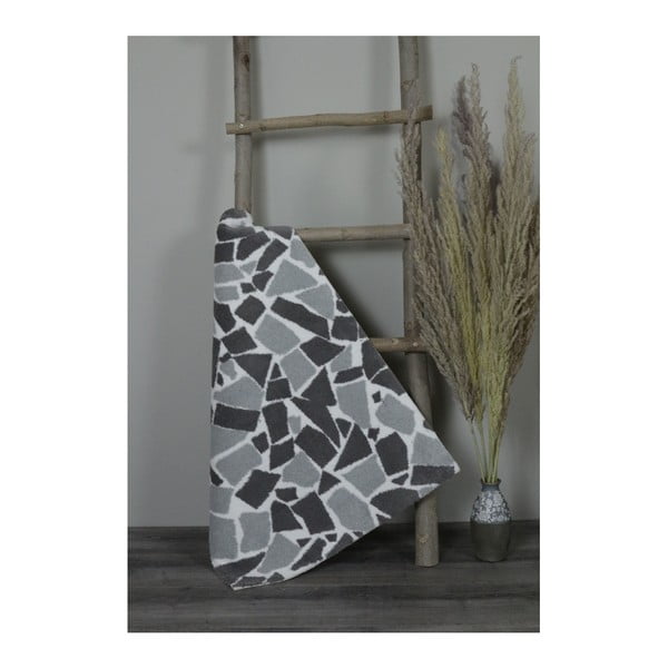 Szaro-czarny bawełniany dywanik łazienkowy My Home Plus Mosaic, 51x76 cm