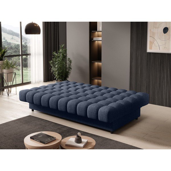 Niebieska rozkładana/ze schowkiem sofa z tkaniny szenilowej 197 cm Clareta – ELTAP-image-4