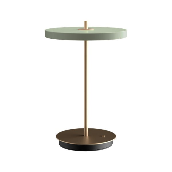 Jasnozielona lampa stołowa LED ze ściemniaczem i metalowym kloszem (wysokość 31 cm) Asteria Move – UMAGE