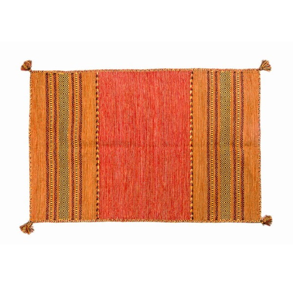 Pomarańczowy dywan ręcznie tkany Navaei & Co Kilim Tribal 701, 200x140 cm