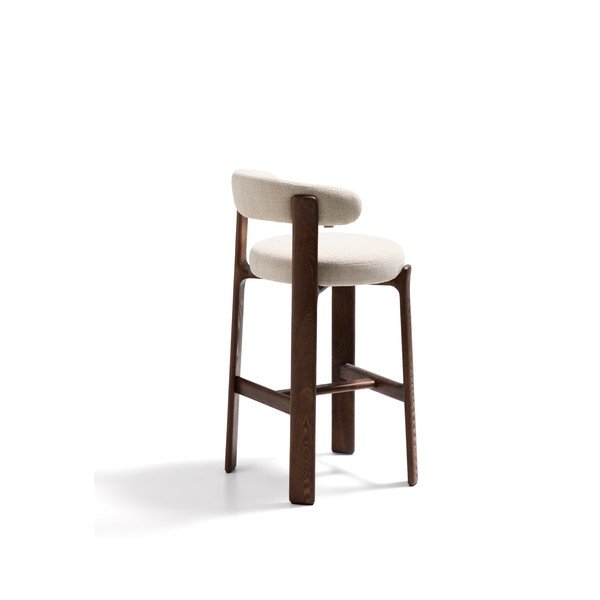 Hoker w kolorze beżowo-ciemnonaturalnym z litego drewna jesionowego (wysokość siedziska 75 cm) Granite – Kave Home-image-4