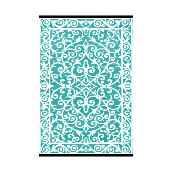 Turkusowo-biały dwustronny dywan zewnętrzny Green Decore Minure, 120x180 cm