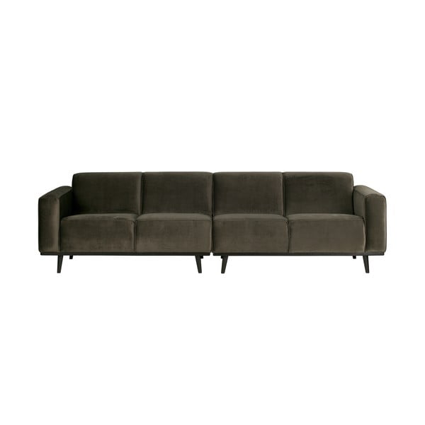 Ciemnozielona aksamitna sofa BePureHome Statement, 280 cm