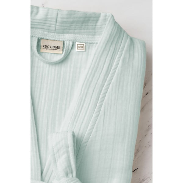 Miętowy szlafrok muślinowy w rozmiarze S/M Kimono – Foutastic-image-3