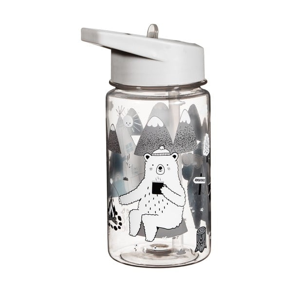 Jasnoszara butelka dla dzieci 400 ml Bear Adventure – Sass & Belle