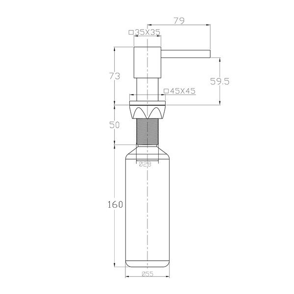 Plastikowy wpuszczany dozownik do mydła w kolorze srebra z połyskiem 350 ml – Sapho-image-1