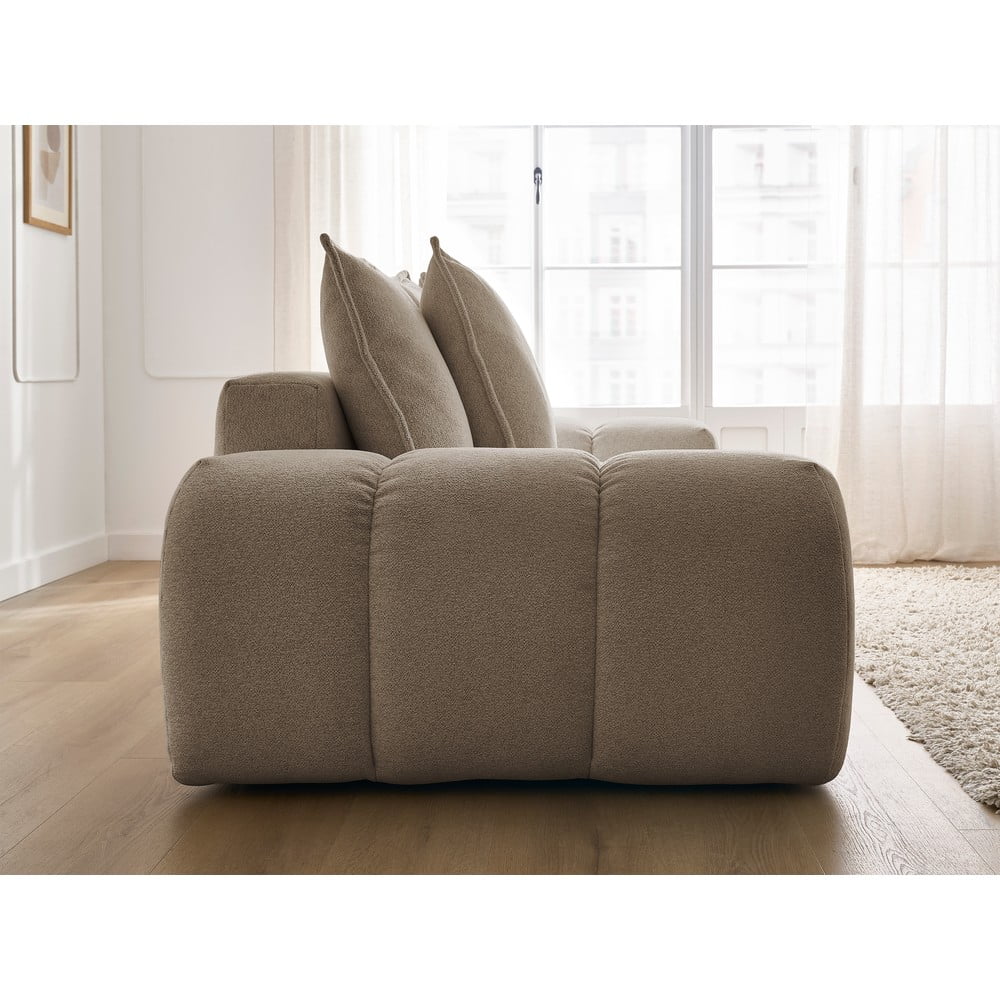 Szarobrązowa sofa z tkaniny szenilowej 278 cm Everest – Bobochic Paris (zdjęcie 4)