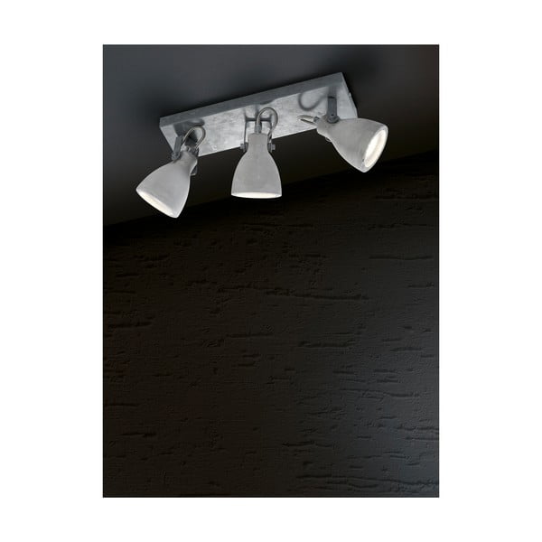 Szary kinkiet na 3 żarówki Trio Concrete, dł. 35 cm-image-1