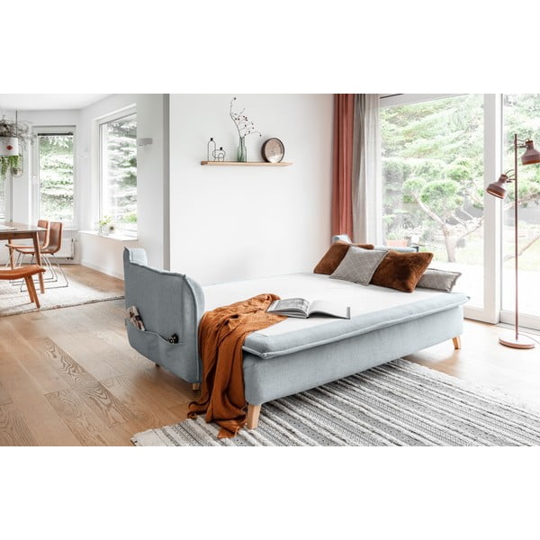 Jasnoszara rozkładana sofa 225 cm Charming Charlie – Miuform-image-4