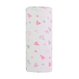 Bawełniany dziecięcy ręcznik T-TOMI Tetra Pink Hearts, 120x120 cm