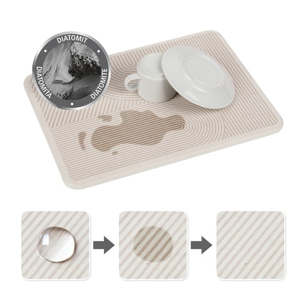 Beżowa podkładka do naczyń okrzemkowa (z diatomitu) 40x30 cm Damon – Wenko-image-3