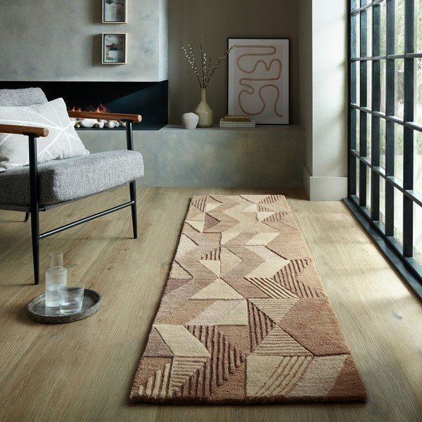 Brązowy wełniany chodnik tkany ręcznie 60x230 cm Moda Asher – Flair Rugs-image-1