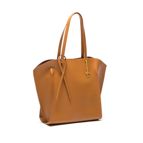 Brązowa skórzana torebka Mangotti Kalina  -image-2