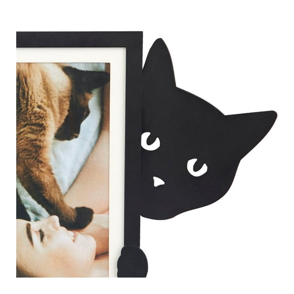 Czarna metalowa ramka stojąca 31x19,5 cm Hidden Cat – Balvi-image-2