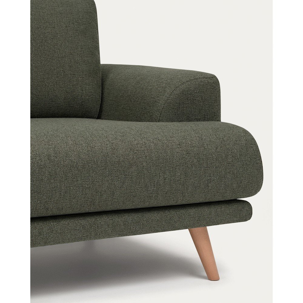 Ciemnozielona sofa z tkaniny szenilowej 211 cm Karin – Kave Home (zdjęcie 5)