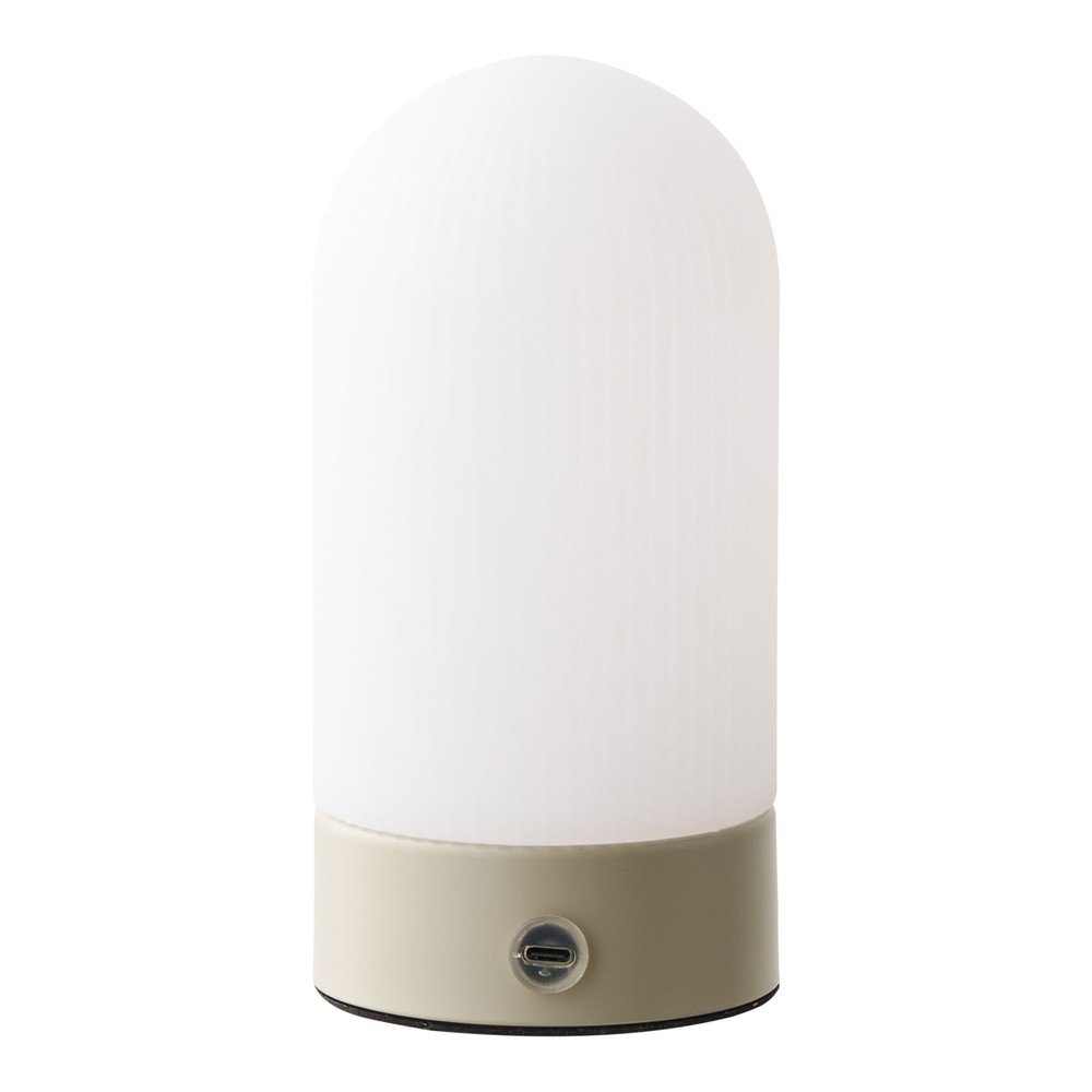 Biało-szarobrązowa metalowa lampa stołowa z plastikowym kloszem (wysokość 18 cm) Ashford – House Nordic (zdjęcie 6)