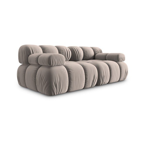 Jasnobrązowa aksamitna sofa modułowa 188 cm Bellis – Micadoni -image-3