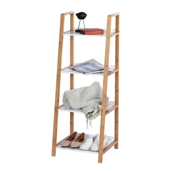 Bambusowy regał łazienkowy z 4 półkami Wenko Finja-image-4