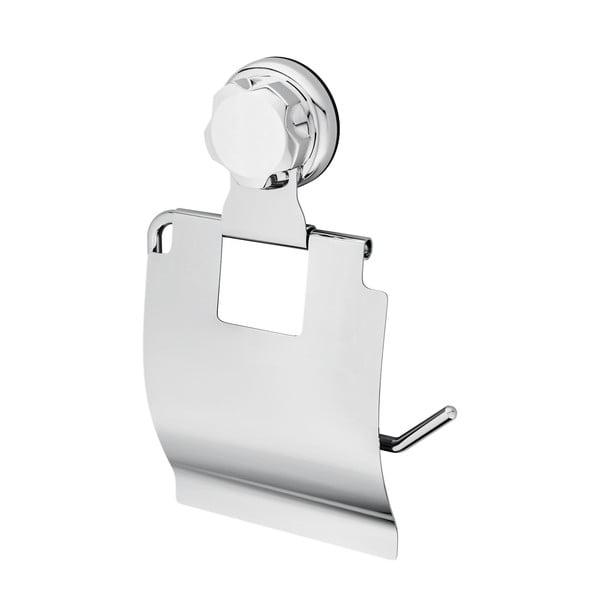 Samoprzylepny metalowy uchwyt na papier toaletowy w kolorze srebra Bestlock Bath – Compactor-image-3