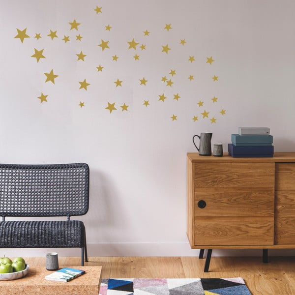 Naklejki na ścianę w kolorze złota Art For Kids Stars