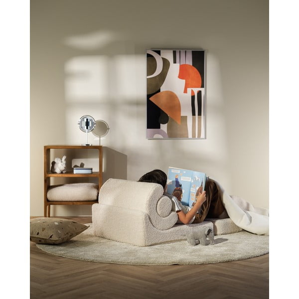 Kremowy fotel dziecięcy z materiału bouclé Flipster – Wigiwama-image-4
