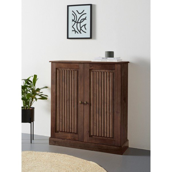 Brązowa szafka z litego drewna sosnowego 100x34 cm Mille – Støraa-image-1