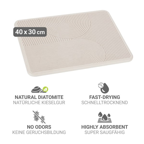 Beżowa podkładka do naczyń okrzemkowa (z diatomitu) 40x30 cm Damon – Wenko-image-4