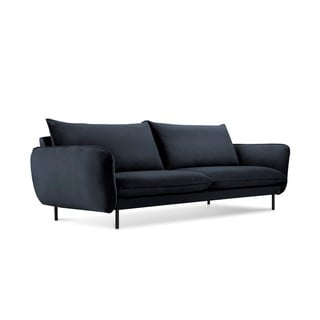 Ciemnoniebieska aksamitna sofa Cosmopolitan Design Vienna, 230 cm