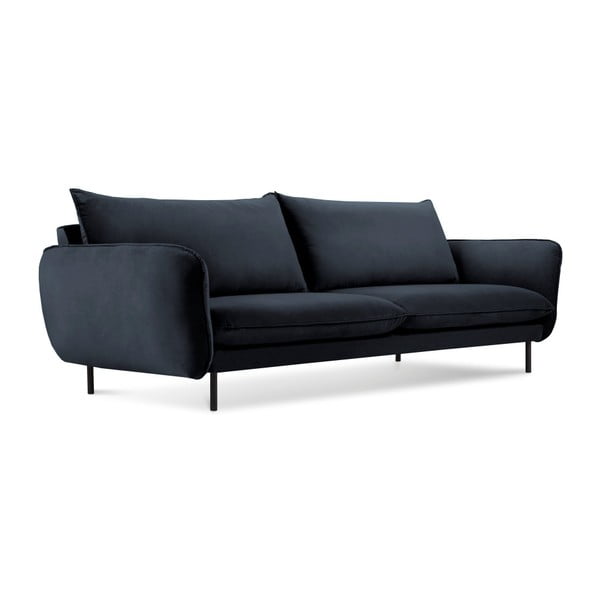 Ciemnoniebieska aksamitna sofa Cosmopolitan Design Vienna, 230 cm