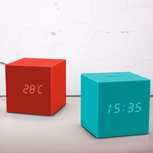 Czerwony budzik LED Gingko Gravitry Cube-image-1