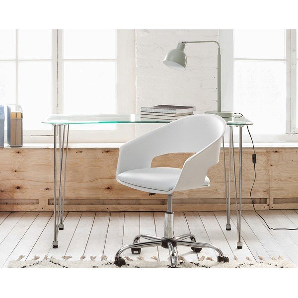 Biurko ze szklanym blatem 60x120 cm Rondo – Bizzotto-image-1