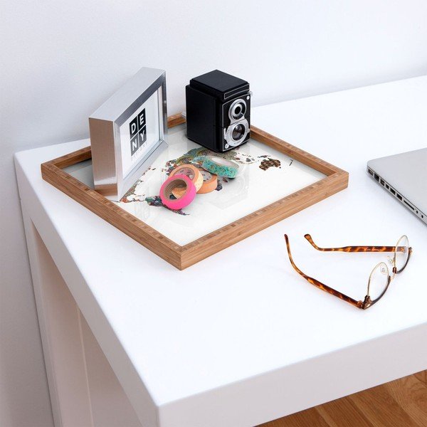 Drewniana taca dekoracyjna Map, 40x40 cm-image-1