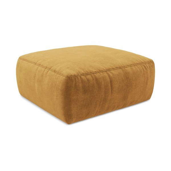 Musztardowy podnóżek z tkaniny szenilowej Kuki – Makamii-image-3