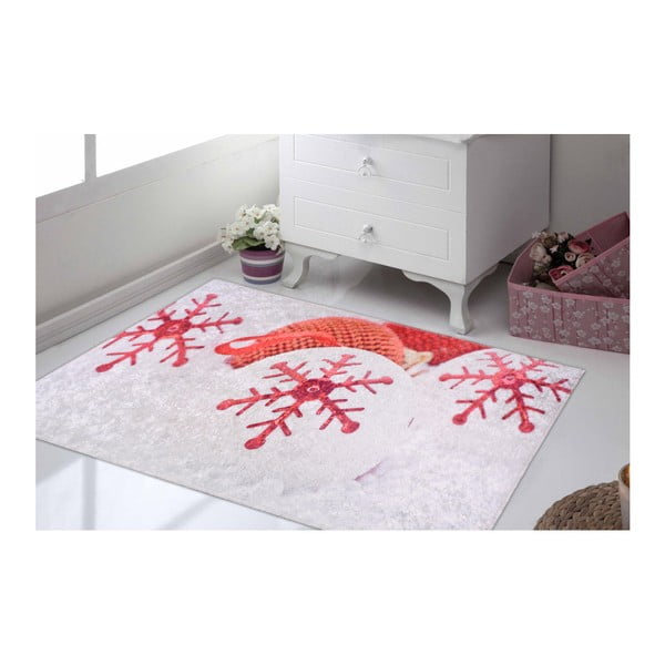 Czerwono-biały dywan Vitaus Winter Mood, 80x150 cm