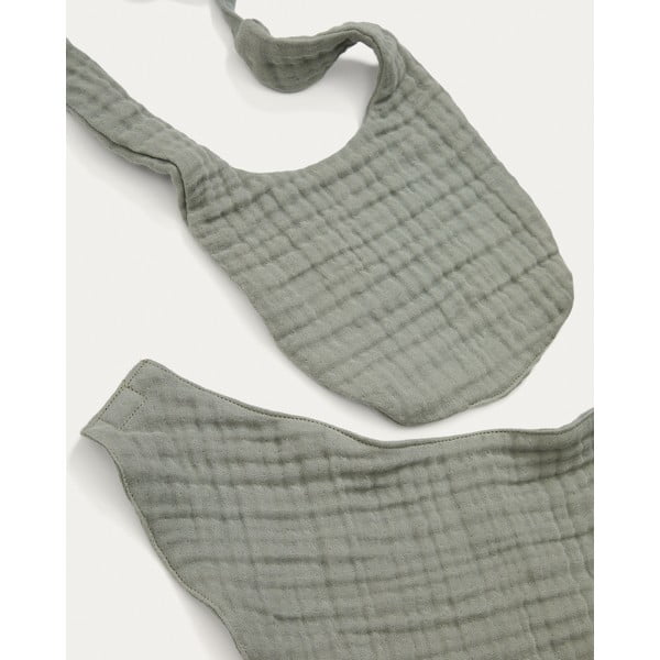 Zielone śliniaki muślinowe zestaw 2 szt. Prune – Kave Home-image-3