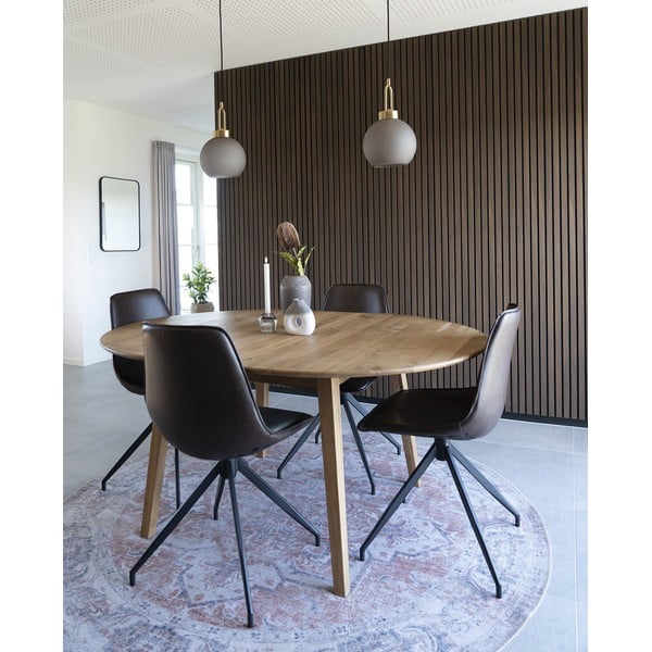 Okrągły rozkładany stół z litego drewna dębowego ø 118 cm Metz – House Nordic-image-1