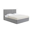 Szare tapicerowane łóżko dwuosobowe ze schowkiem i stelażem 160x200 cm Thessa Bold Line – Bonami Selection