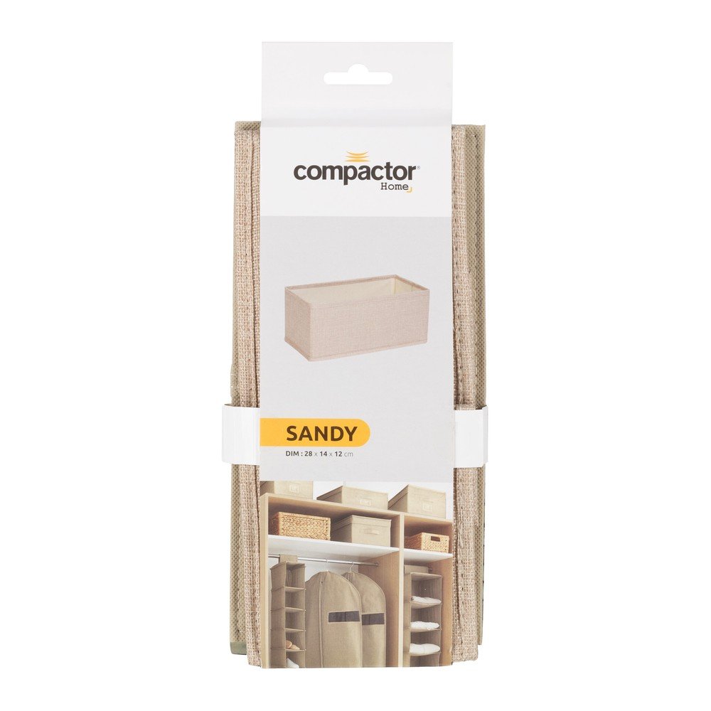 Beżowy tekstylny pojemnik 28x12x12 cm Sandy – Compactor (zdjęcie 6)