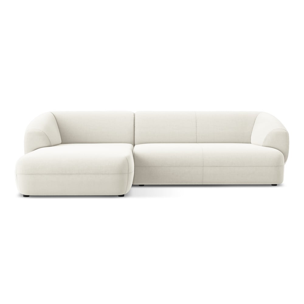 Biały aksamitny narożnik (lewostronny) Moana – Makamii