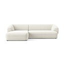 Biały aksamitny narożnik (lewostronny) Moana – Makamii