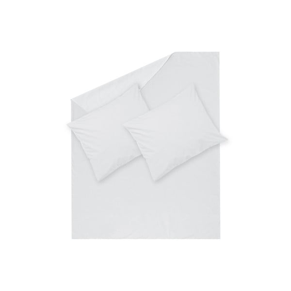 Biała pościel Hawke&Thorn Parker Simple, 240x220 cm+ 2xpoduszka 50x60 cm