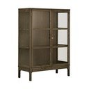 Ciemnobrązowa witryna w dekorze dębu 90x126x40 cm Zamora – House Nordic