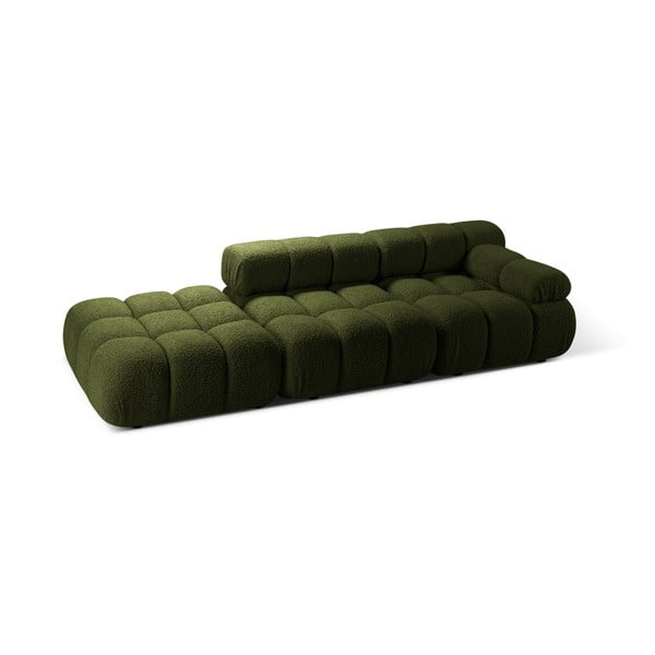 Zielona sofa modułowa z materiału bouclé 288 cm Bellis – Micadoni -image-3