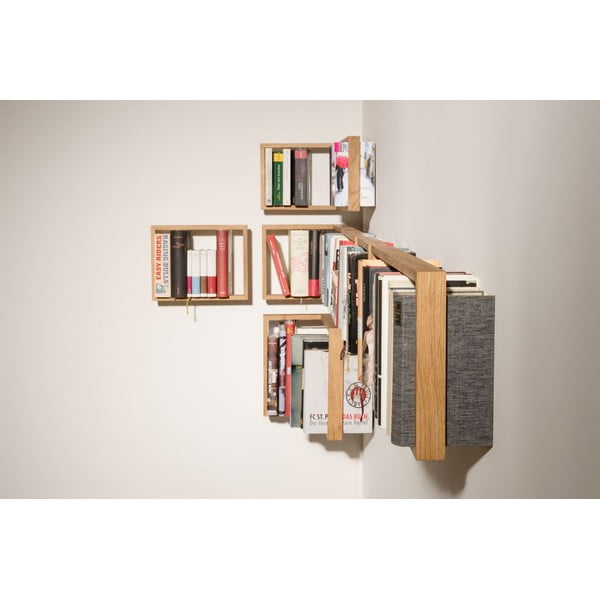 Półka na książki z drewna dębowego das kleine b b6, 25x69 cm-image-4