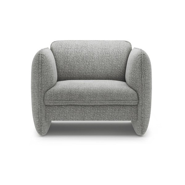 Jasnoszary fotel z tkaniny szenilowej Georgia – Micadoni -image-2