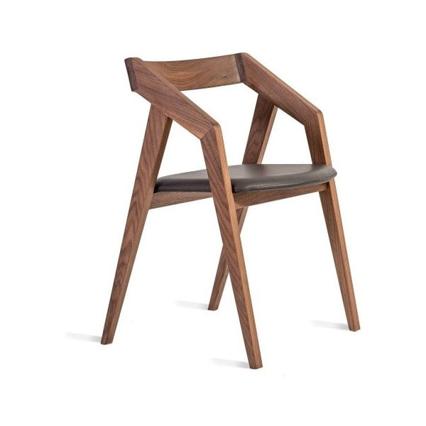 Krzesło z litego drewna orzechowego Charlie Pommier Visionnaire
