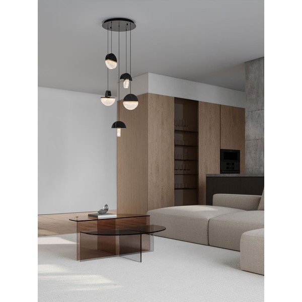 Czarna metalowa lampa wisząca LED ze ściemniaczem ø 46 cm Dorin – Nova Luce-image-1