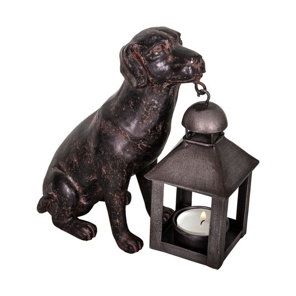 Lampion z żywicy polimerowej (wysokość 19 cm) Dog – Antic Line